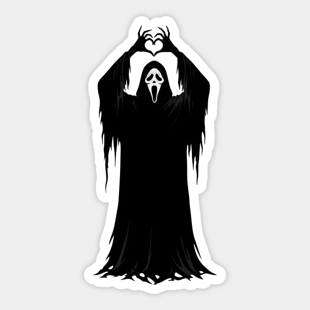 Halloween Heart Hands Scary Ghost Sticker by The WYLD Tribe